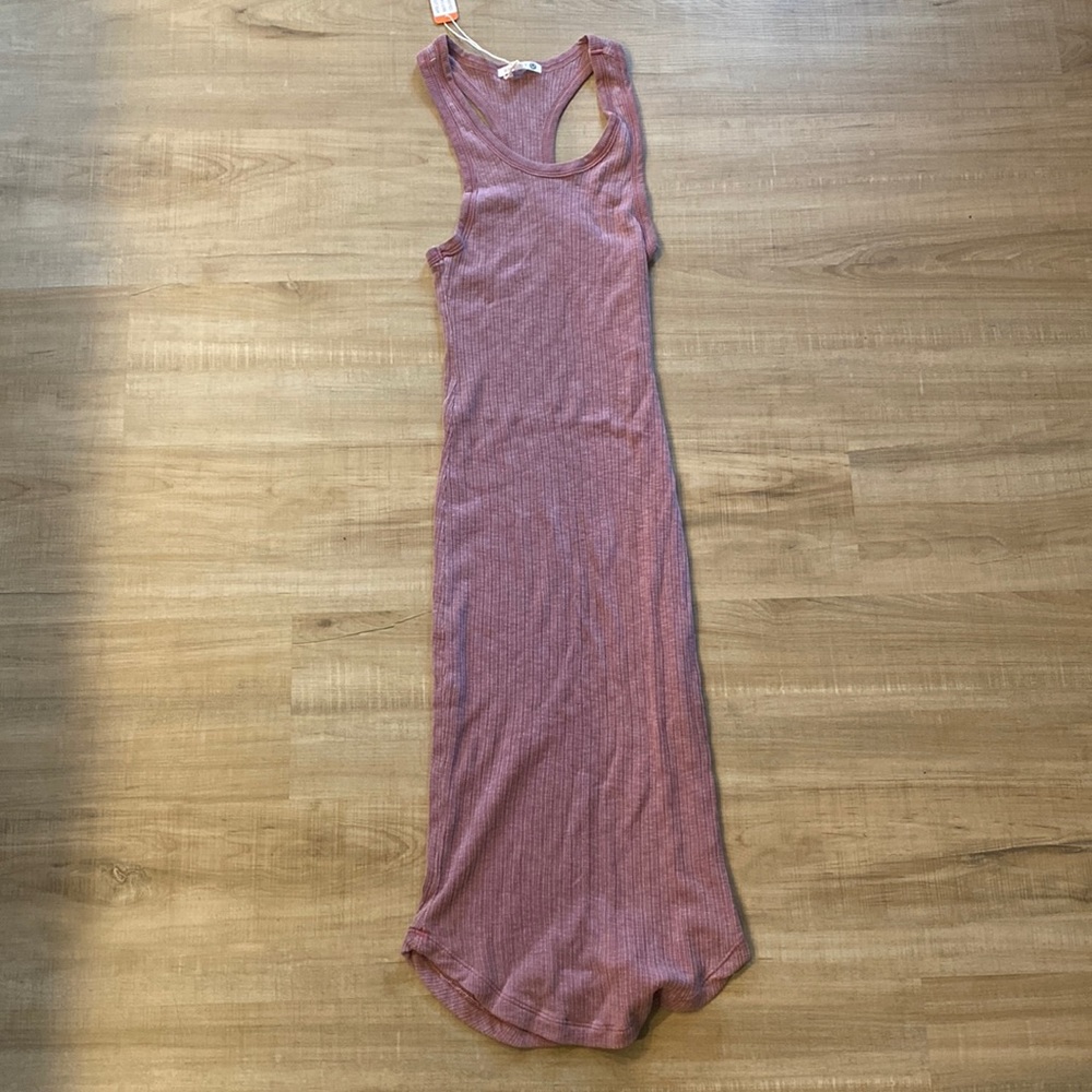 Sundry Faded Pink Ribbed Sleeveless Tank Top Midi Dress Size 1 / US small